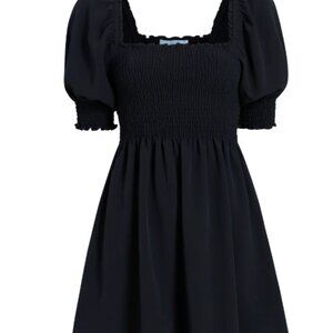Hill House - The Athena Nap Dress in Black Crepe